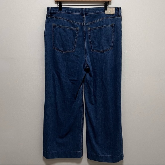 Everlane The Summer Wide Leg Jean In Dark Blue Wash 33 - Picture 3 of 9